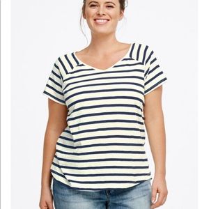 Ellos Striped Vneck Tee